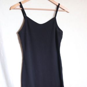 Black strap ripped dress